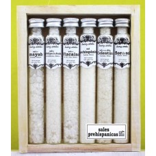 CAJA SALES PREHISPANICAS 6PZ MADERA