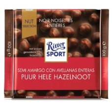 CHOCOLATE RITTER AMARGO AVELLANAS ENTERAS 100 GRS CHOCOLATE RITTER AMARGO AVELLANAS ENTERAS 100 GRS